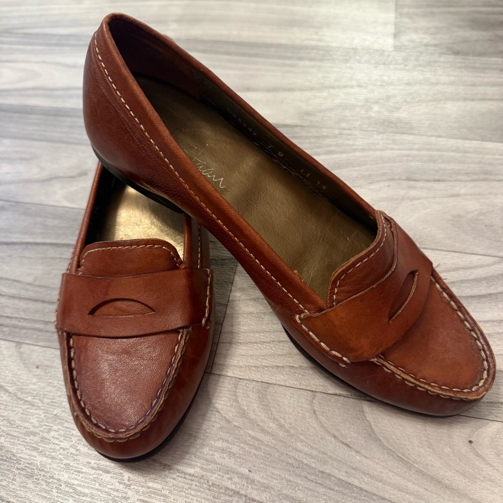 Cole Haan Women’s Luggage Tan Penny Loafers 7 Narrow